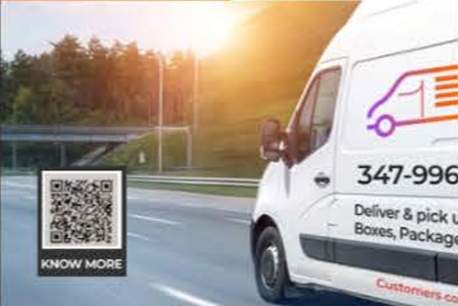 Delivery By Chams LLC van on the highway for last mile delivery in New York